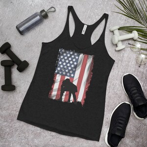 American Football USA Flag College Football Patriotic Women&#39;s Racerback Tank