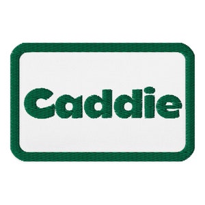 Golf Caddie Embroidered Kelly Green Iron On 3&quot; Golf Bag Patch