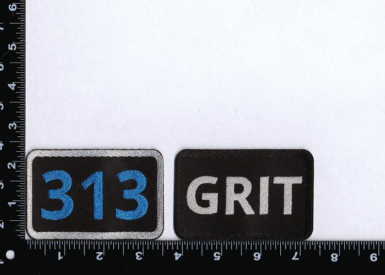 Grit Script Area Code Detroit Motivation Embroidered Patches Will Ship ...