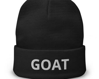 Goat Greatest of All Time Football Sports Embroidered Beanie