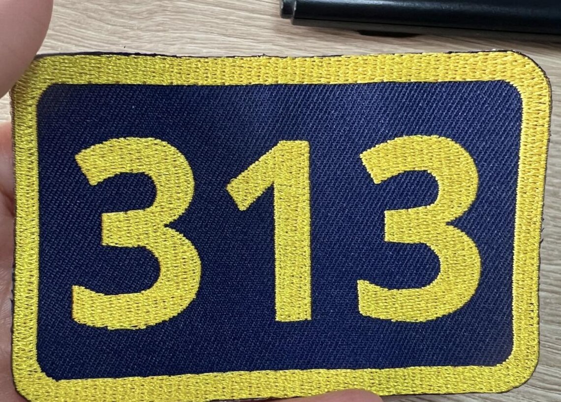 313 Detroit Embroidered Blue Iron on Patches Detriot Michigan Area ...