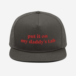 Put it on Daddy&#39;s Tab Red Black Mesh Back Snapback