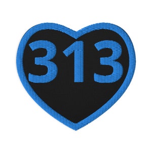 313 Area Code Michigan Embroidered patches