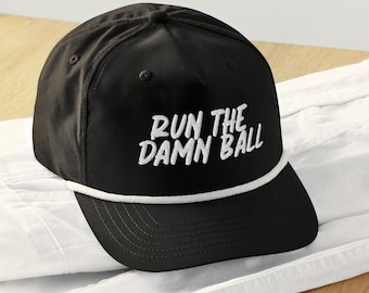 Run The Damn Ball Script Rope Front Golf rope cap