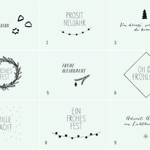 Stempel Set, Weihnachten, Neujahr in hübschem Säckchen