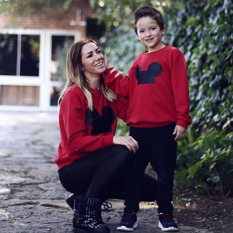 Family Mouse Silhouette Sweatshirt Shirts Mother Son Daughter Matching Mommy and Me Sweatshirts Shirts Family Outfits