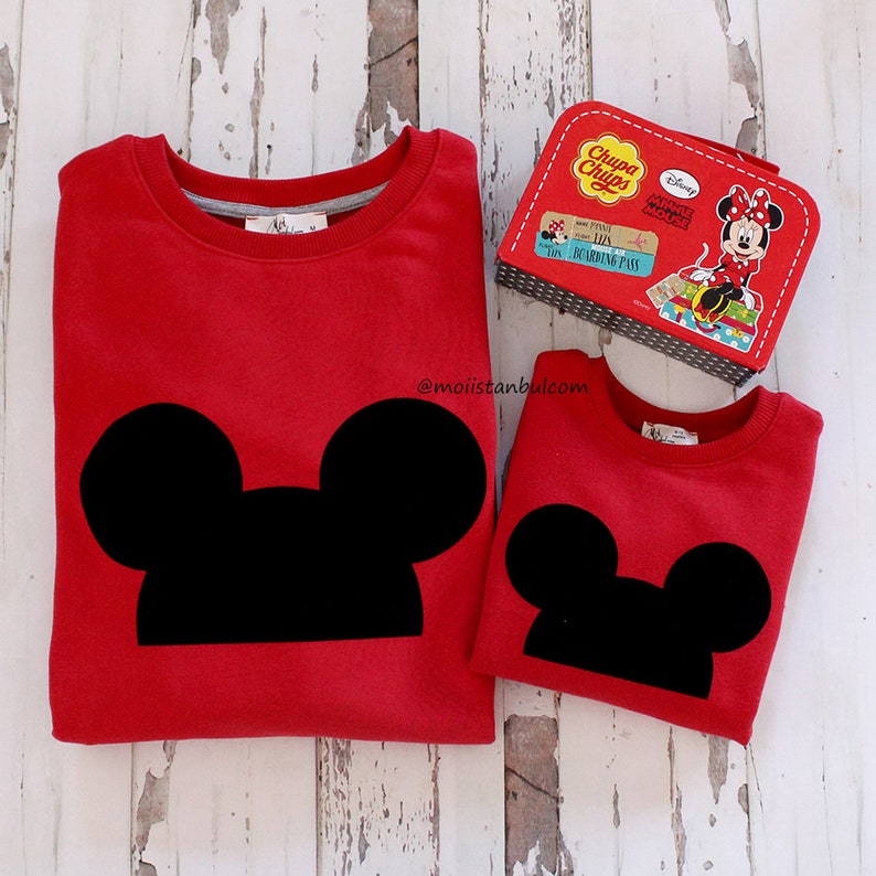 Family Mouse Silhouette Sweatshirt Shirts Mother Son Daughter Matching Mommy and Me Sweatshirts Shirts Family Outfits