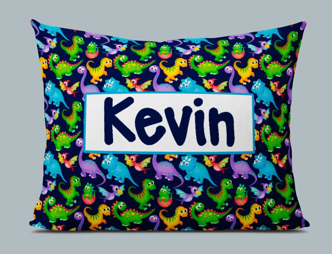 Personalized Dinosaur Pillow for Kids, 12x16, Toddler or Older, Nap