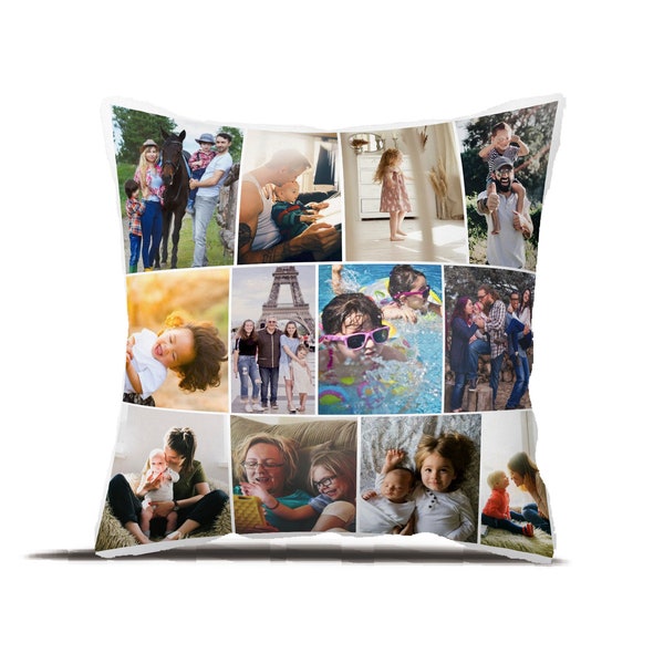 Custom Photo Collage Pillow, Huggable Throw Pillows, Personalized Gift for Loved Ones, Ideal for Anniversaries, Birthdays, Memories Keepsake