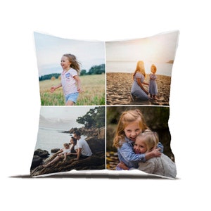 Custom Photo Collage Pillow, Huggable Memory Throw, Personalized Gift for All Occasions, Unique Keepsake, Machine Washable