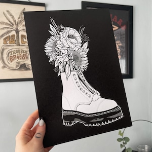 Dr Martens Sinclair Print Gothic Art Prints Gothic Home Dr Martens Art Dr Martens Obsessed Dr Martens Collector Dr Martens Boots Etsy