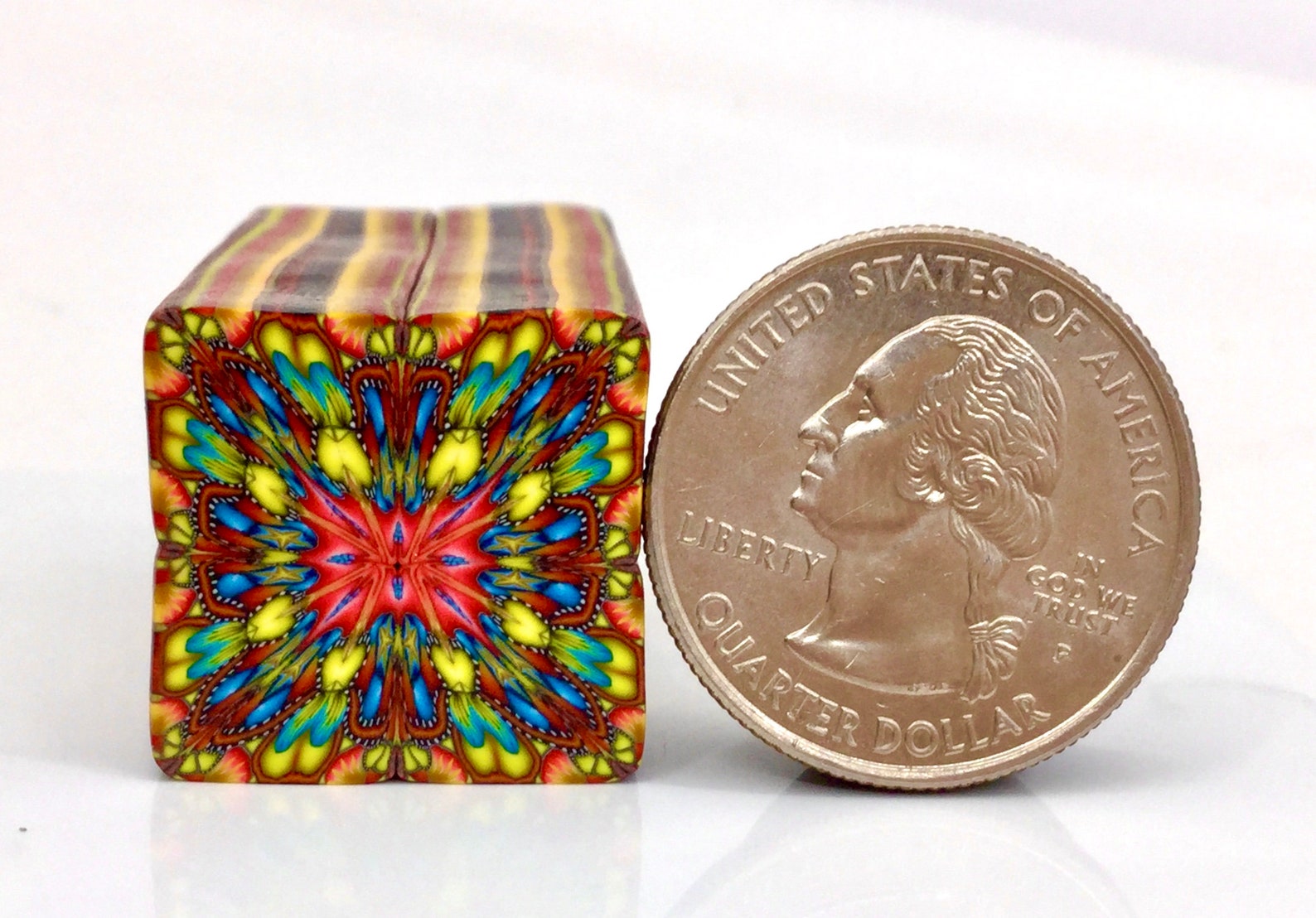 Polymer Clay Square Kaleidoscope Cane Raw Millefiori Cane Etsy