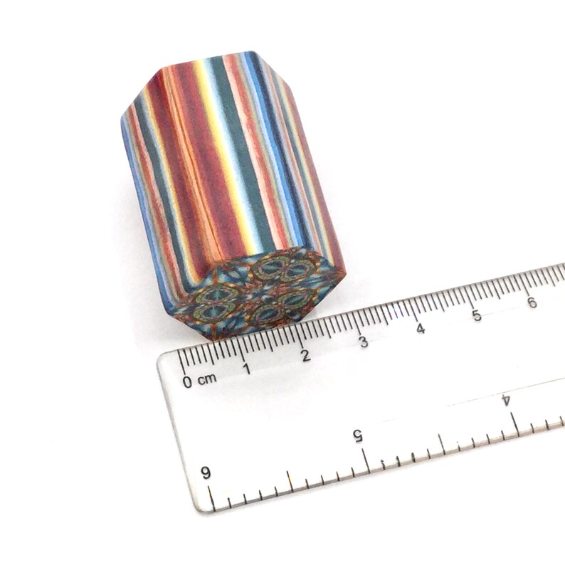 Jewelry Crafts. Medallion Cane BlueGreenCopper Cane Raw Hexagonal Cane Polymer Clay Hexagonal Kaleidoscope Cane Murrini Cane