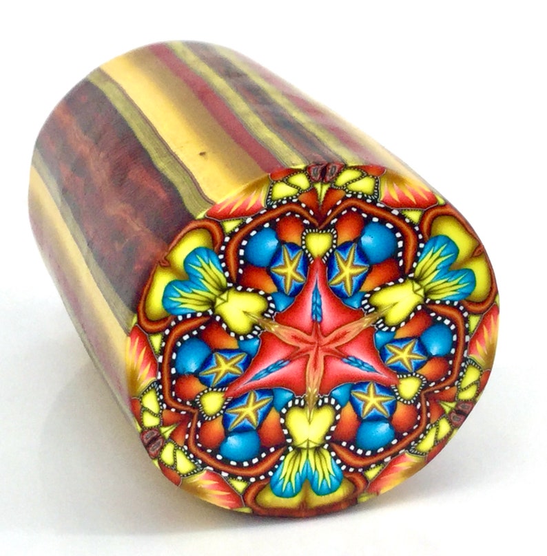 Polymer Clay Round Kaleidoscope Cane Raw Millefiori Cane Etsy
