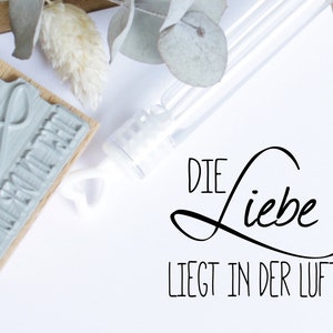 Stempel Liebe liegt in der Luft, Seifenblasen, Ballonflugkarten, Hochzeit