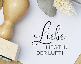 Stempel Liebe liegt in der Luft, Seifenblasen, Hochzeit, Textstempel, Anhänger, Aufkleber