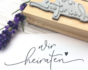 Stempel wir heiraten Ja Hochzeit Hochzeitspost Einladung Save the Date kirchliche Trauung Herz