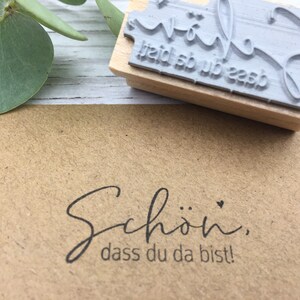 Stempel Schön dass du da bist Hochzeit Taufe Kommunion Konfirmation Gastgeschenke Hochzeitsstempel Herz image 2