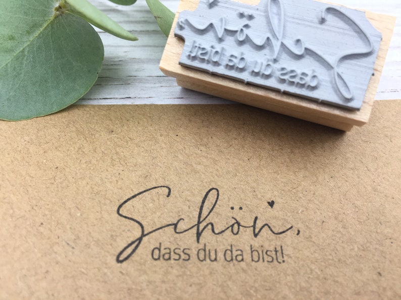 Stempel Schön dass du da bist Hochzeit Taufe Kommunion Konfirmation Gastgeschenke Hochzeitsstempel Herz image 2