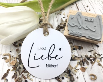 Stempel "Lasst Liebe blühen!"  ||  Blumensamen  ||  HOCHZEIT