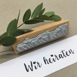 Stempel wir heiraten Ja Hochzeit Hochzeitspost Einladung Save the Date kirchliche Trauung Herz