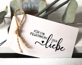 Stempel "Für ein Feuerwerk der Liebe"  ||  Wunderkerzen  ||  HOCHZEIT