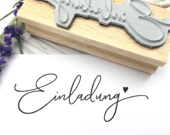 Stempel Einladung Hochzeit Taufe Kommunion Konfirmation Geburtstag Hochzeitsstempel Textstempel für Einladungskarten Herz