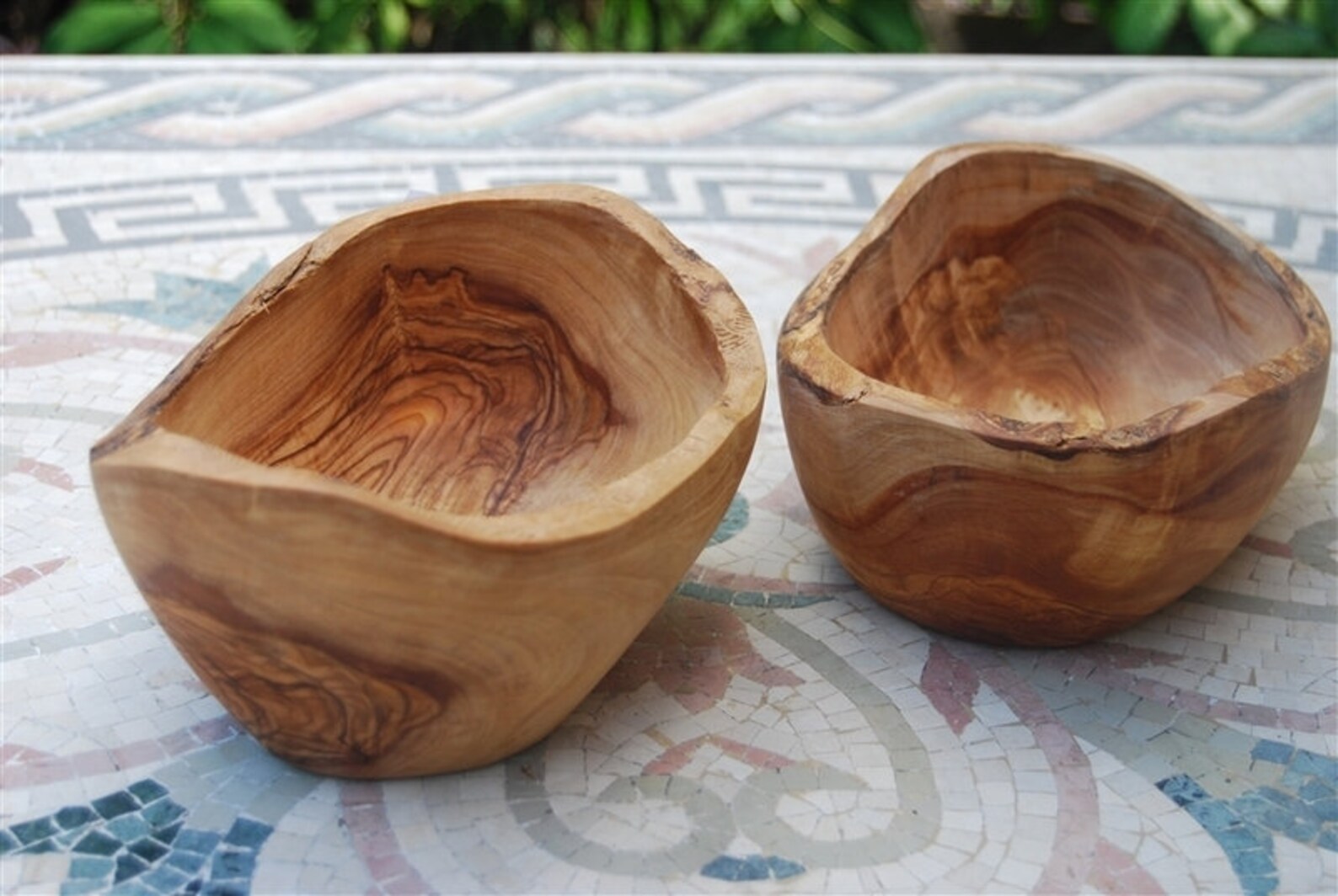 Olive Wood Fruit Bowl With Handle 20cm Etsy