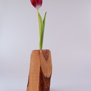 Jolie Vase rustique tronc en bois olivier H.17cm image 2