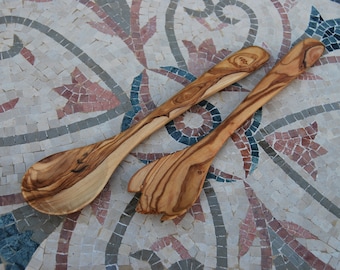 Olive wood 30 cm Salad cutlery