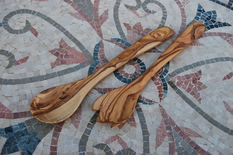 Olive wood 30 cm Salad cutlery image 1