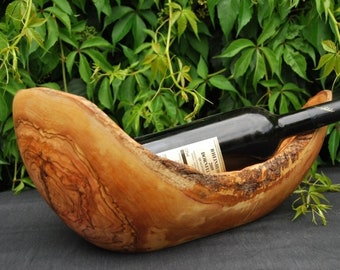 Olive Wood Fruit Bowl with Handle 40 cm