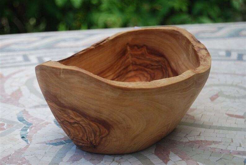 Olive Wood Fruit Bowl With Handle 20cm Etsy