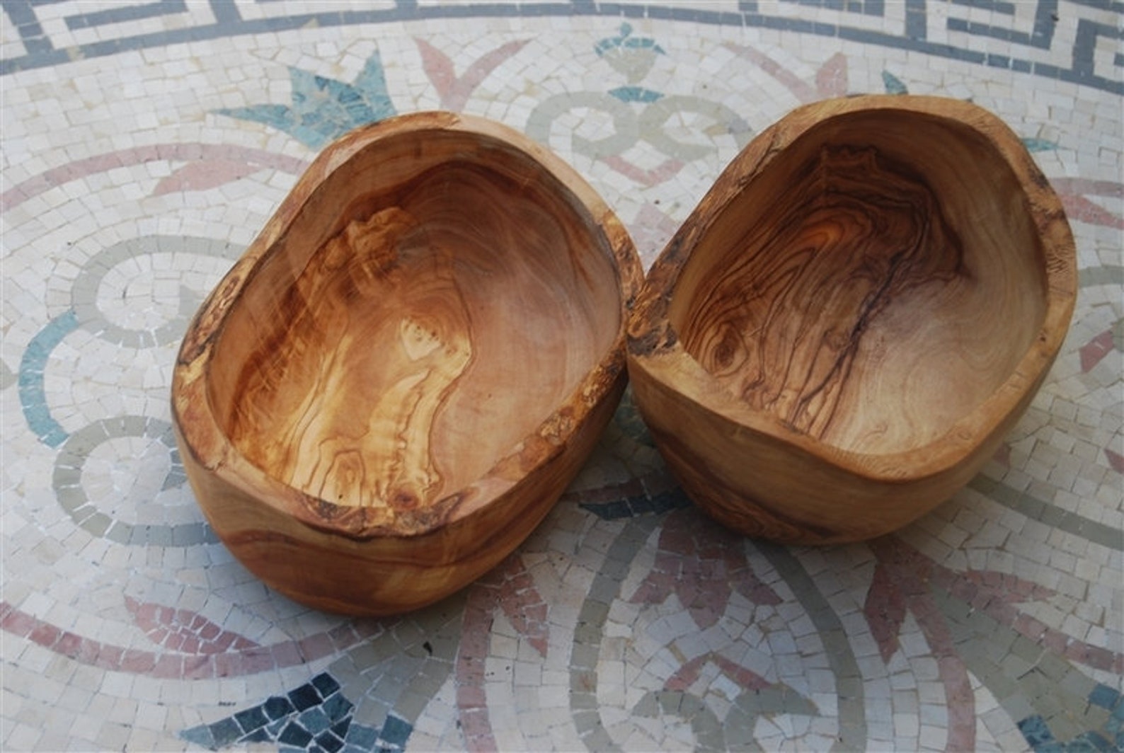 Olive Wood Fruit Bowl With Handle 20cm Etsy