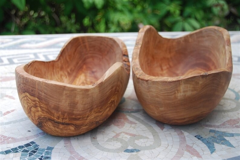 Olive Wood Fruit Bowl With Handle 25cm Etsy