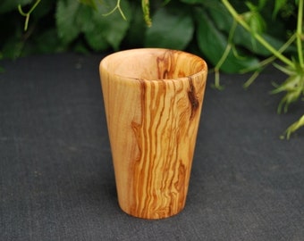 Coupe à ving en Bois olivier,  Verre tasse en Bois