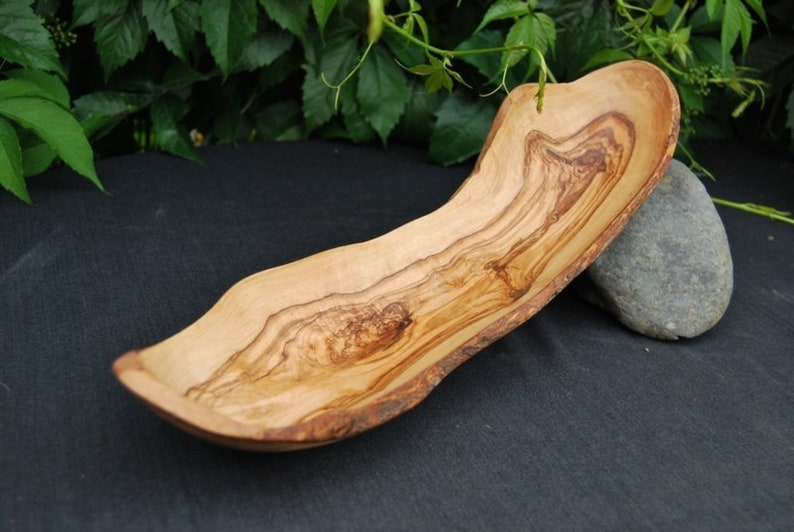 Olive Wood Fruit Bowl with Handle 40cm Etsy