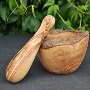 Mortier & Pilon en Bois Olivier Diam. 11cm image 1