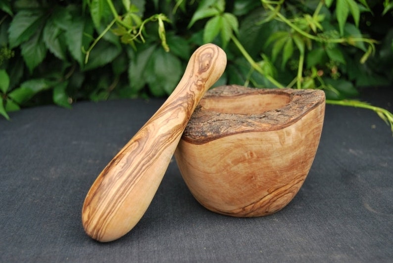 Mortier & Pilon en Bois Olivier Diam. 11cm image 1