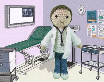 Doctor and doctor amigurumi - Nurse - Nurse - Doctor - Medical