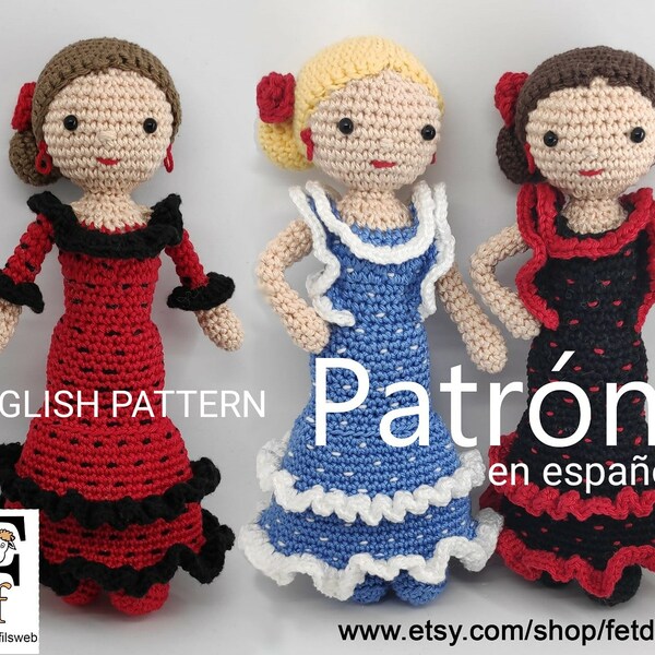 Patrón en español amigurumi flamenca - English pattern