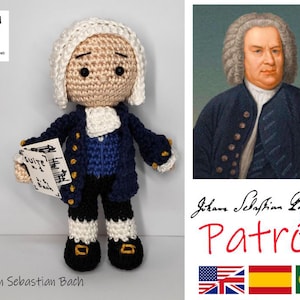 Bach amigurumi pattern - in Spanish, English and Portuguese