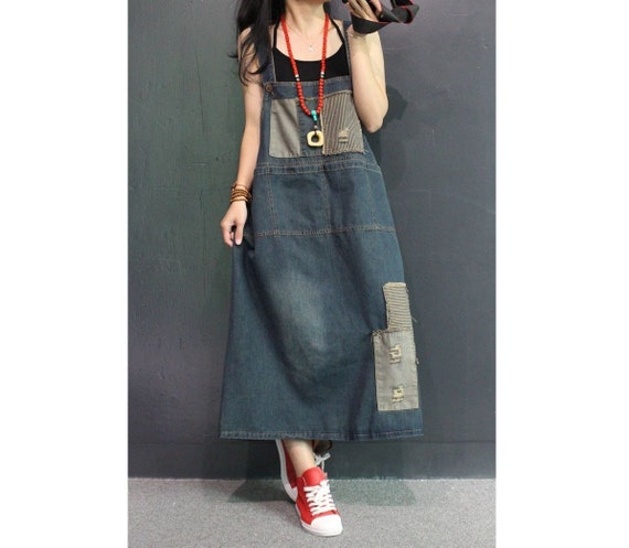 women's jean overall dress