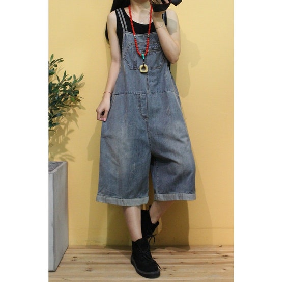 Womens Summer Loose Fitting Casual Jeans Overalls With Pockets - Etsy