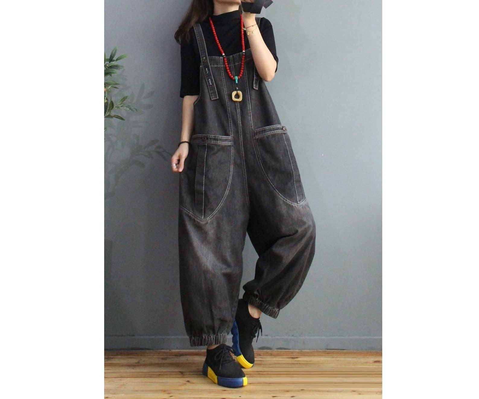 Womens Loose Fitting Fashion Denim Overalls mit big Etsy