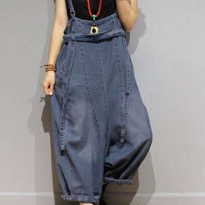 Womens Loose Fitting Denim Overalls With Pocketscasual - Etsy