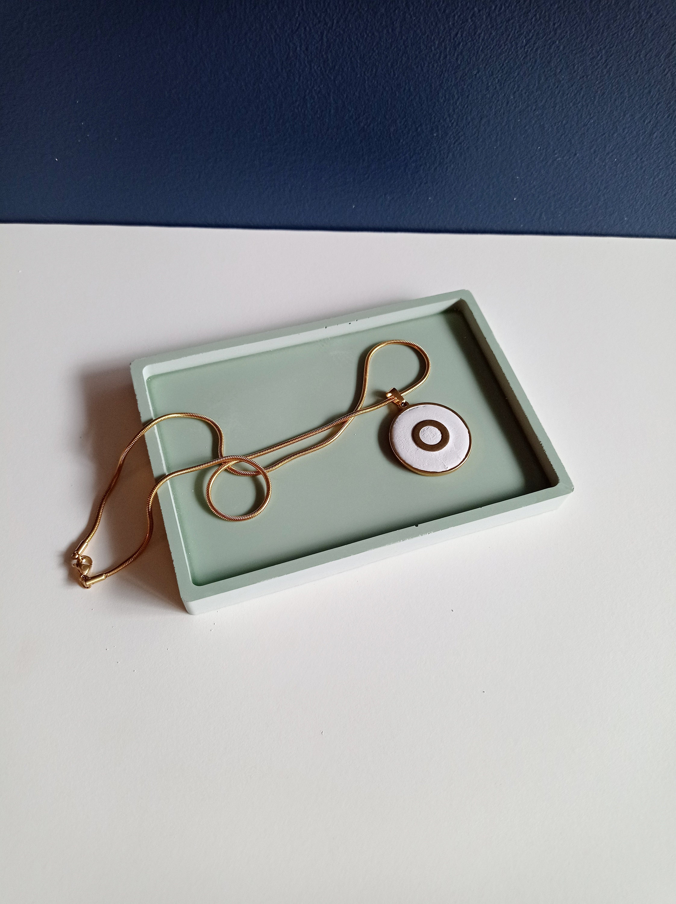 Vide-Poches Rectangulaire en Béton Vert