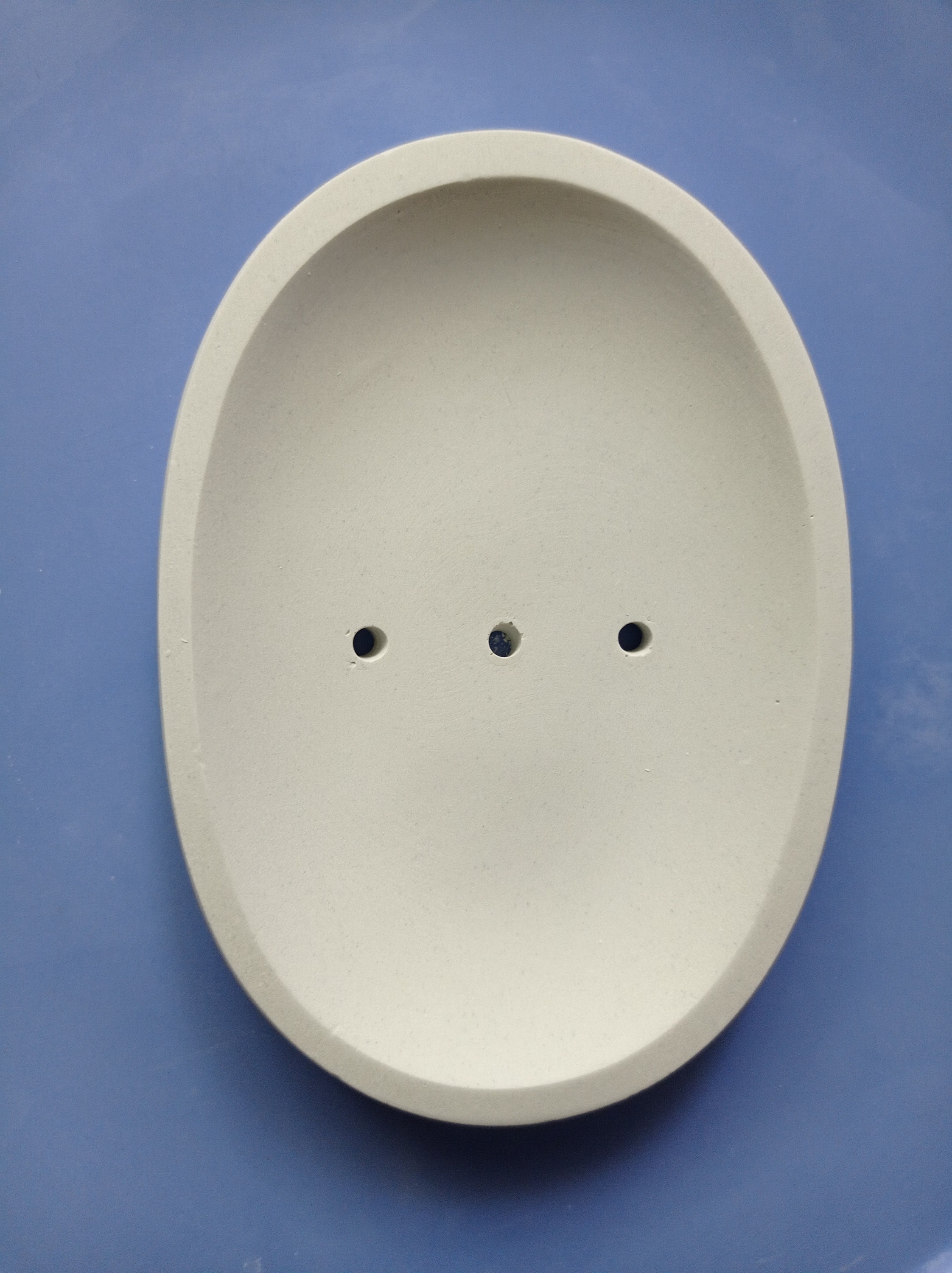 Porte Savon Ovale en Béton Blanc