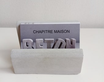 Card holder in gray concrete or white concrete