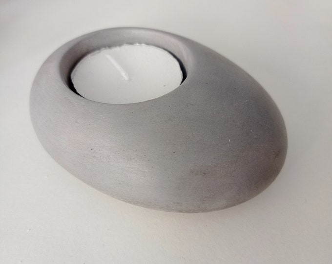 Tealight holder Gray pebble